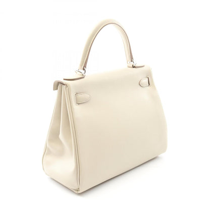 Hermès White Leather Kelly 28