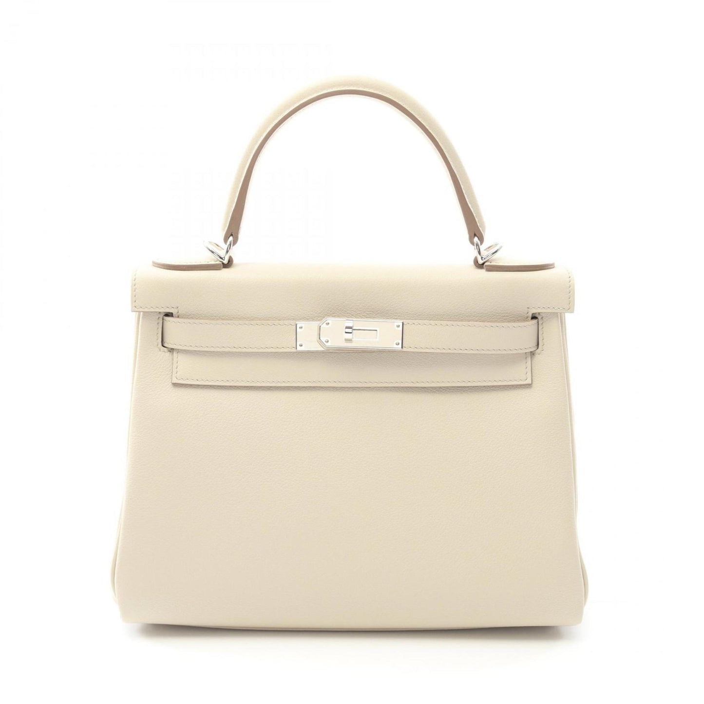 Hermès White Leather Kelly 28
