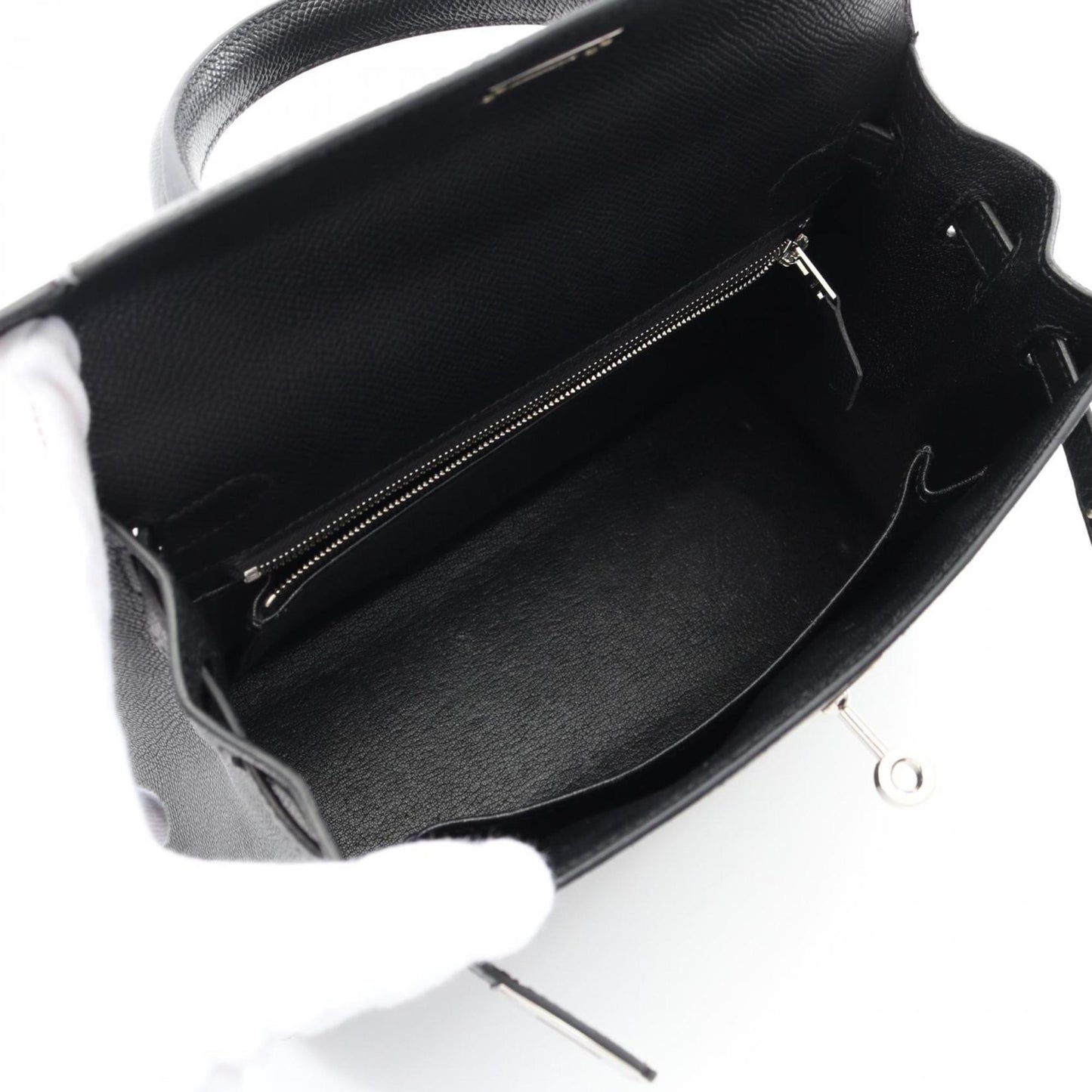 Hermès Black Leather Kelly 25