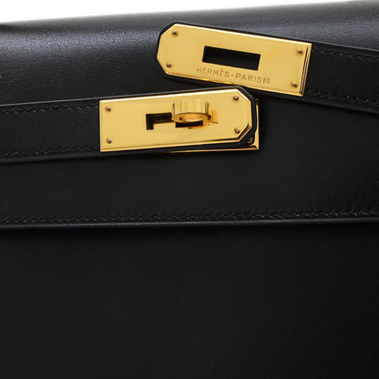 Hermès Black Leather Kelly 32