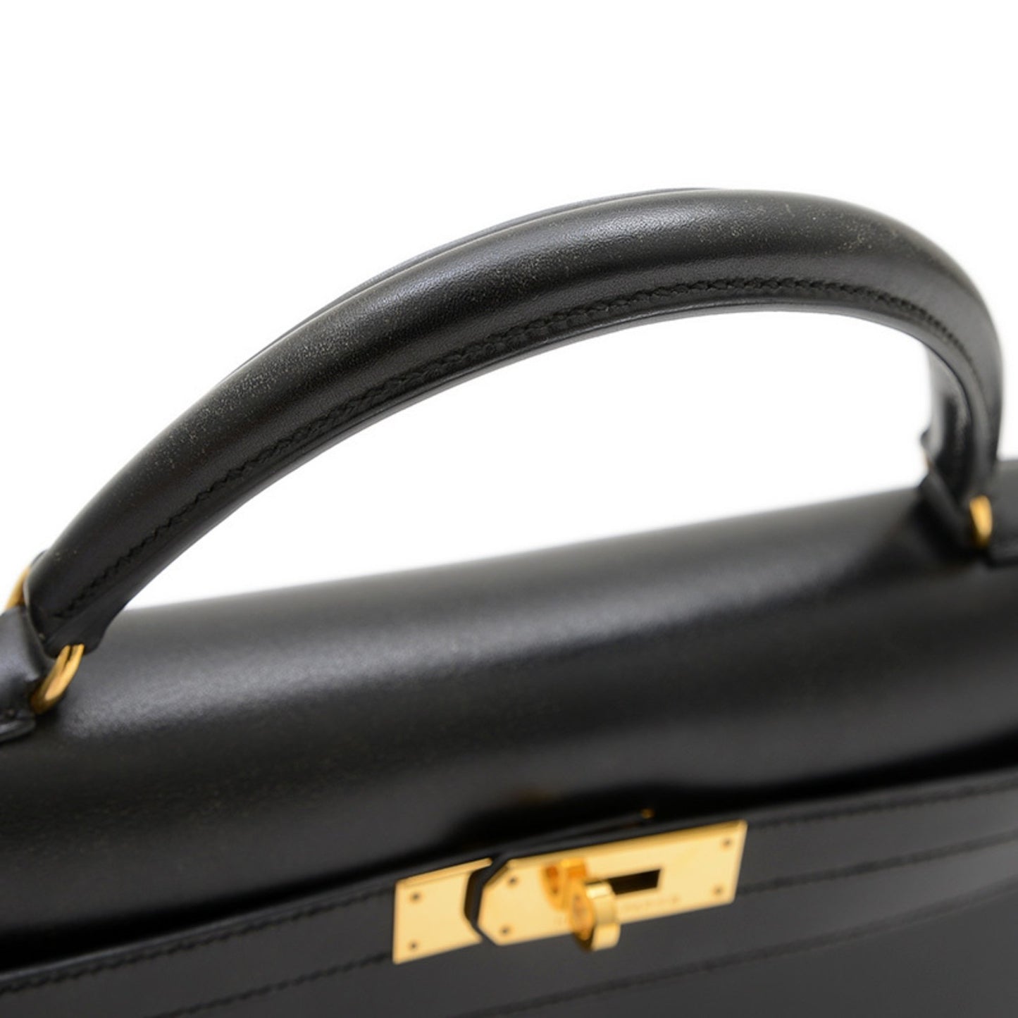Hermès Black Leather Kelly 32