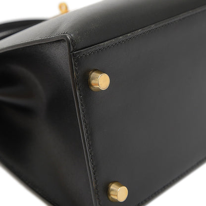 Hermès Black Leather Kelly 32