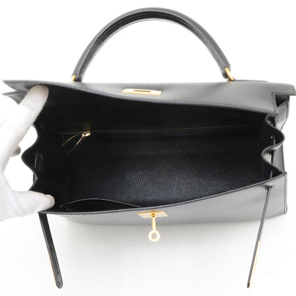 Hermès Black Leather Kelly 32