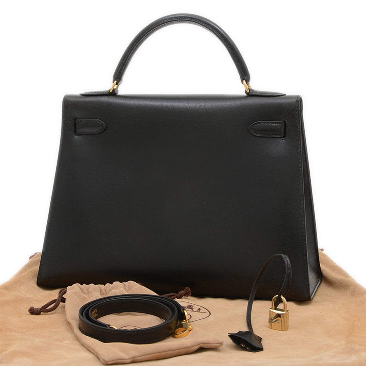 Hermès Black Leather Kelly 32