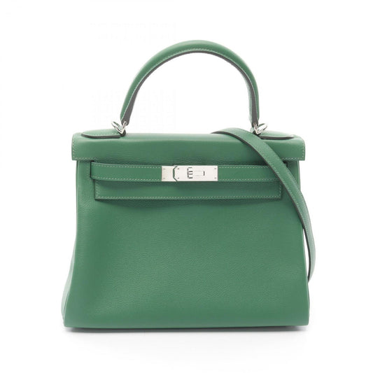 Hermès Green Leather Kelly 28
