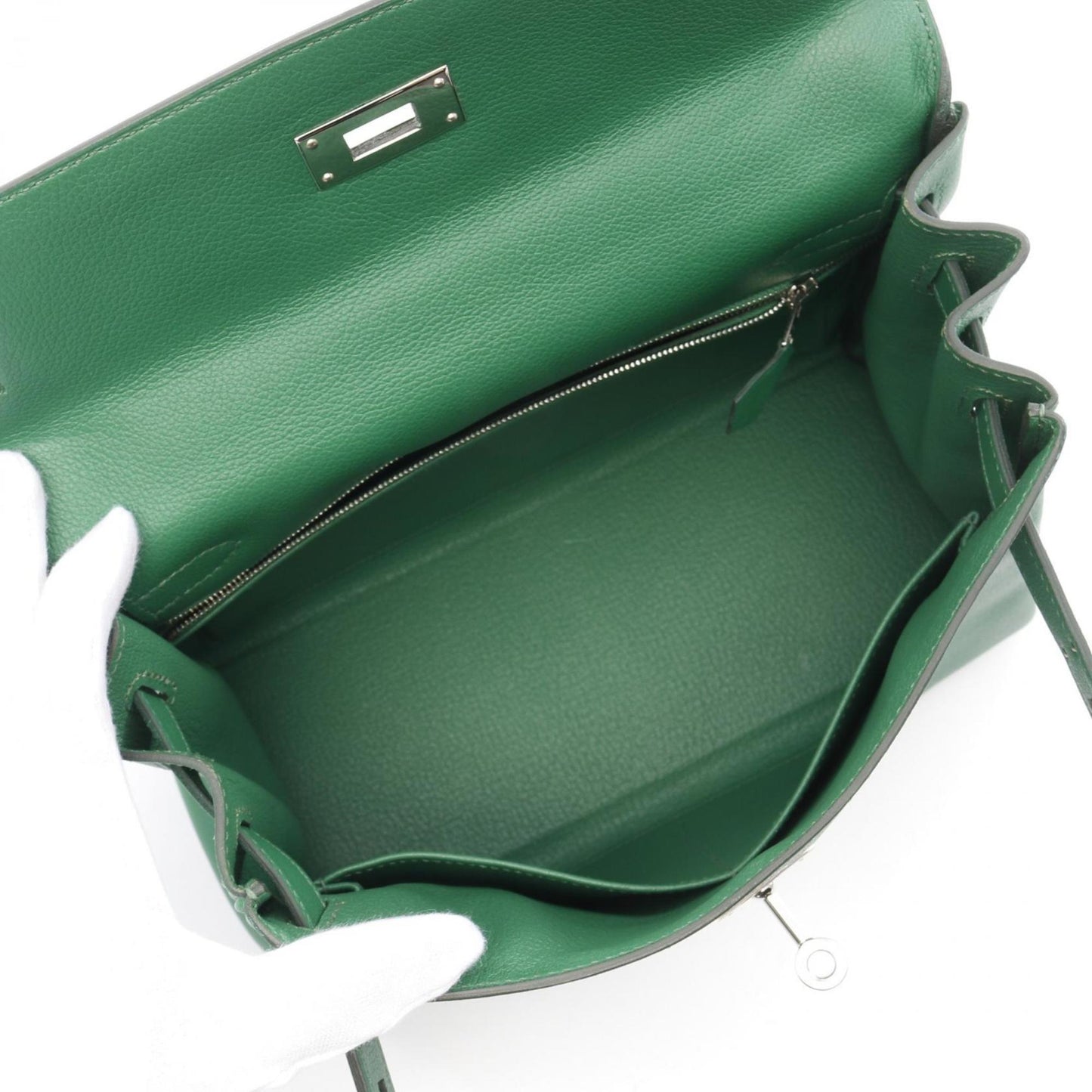 Hermès Green Leather Kelly 28