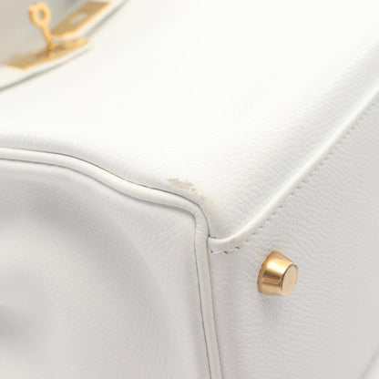 Hermès White Leather Kelly 35