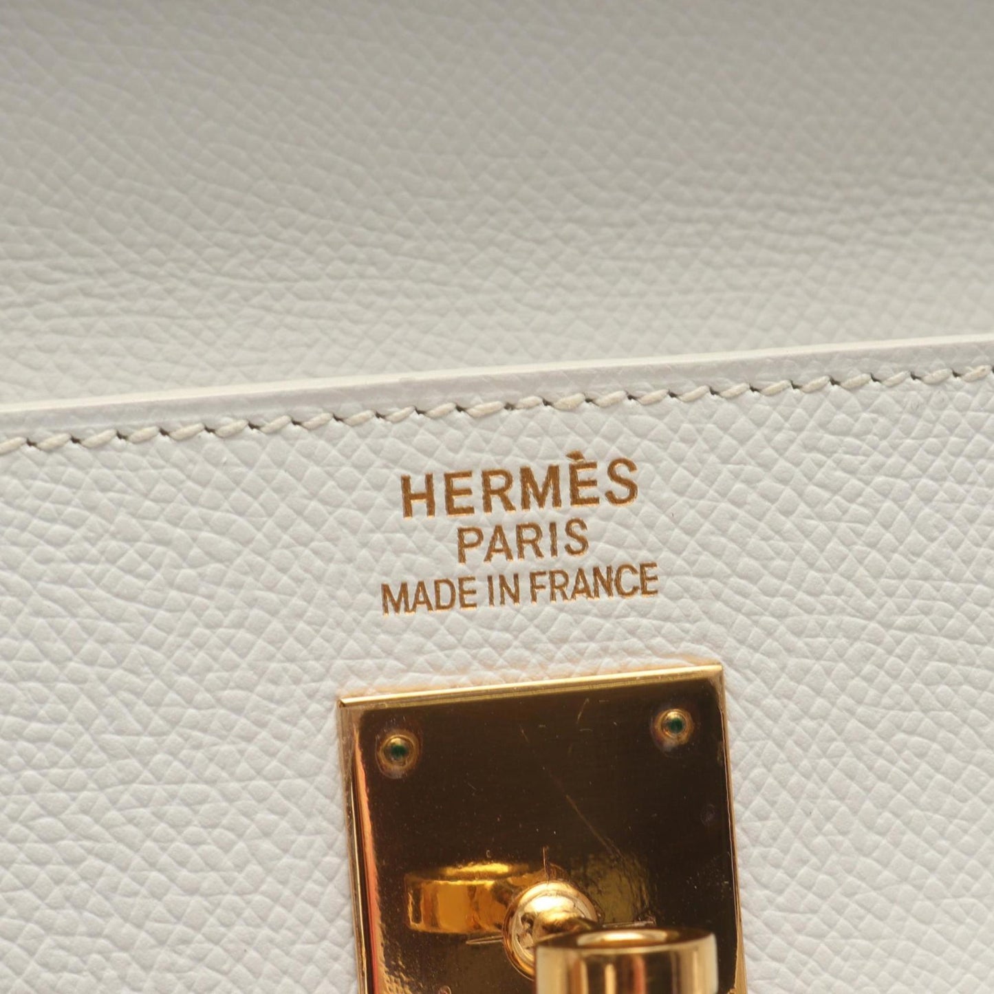 Hermès White Leather Kelly 35