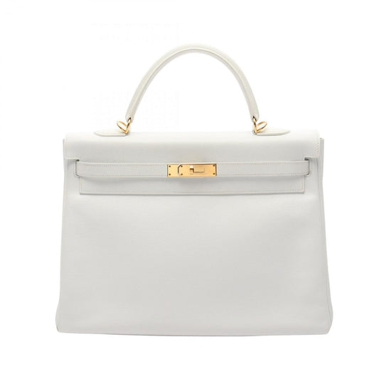 Hermès White Leather Kelly 35