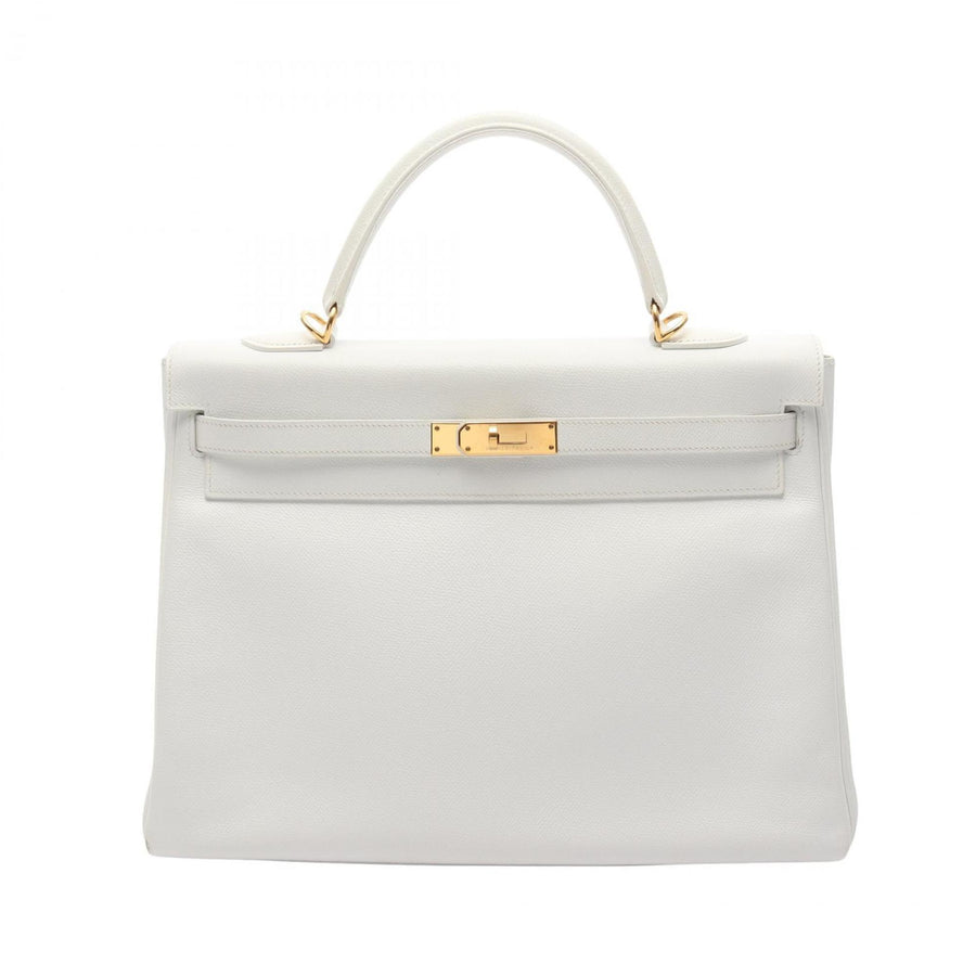 Hermès White Leather Kelly 35
