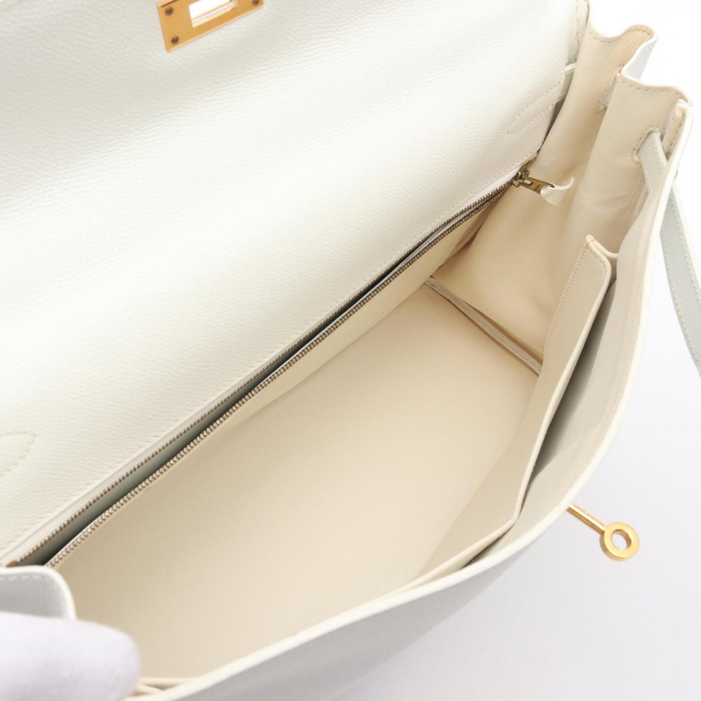 Hermès White Leather Kelly 35