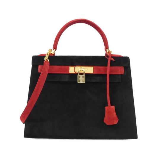 Hermès Black Suede Kelly 28
