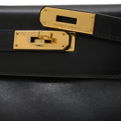 Hermès Black Leather Kelly 25