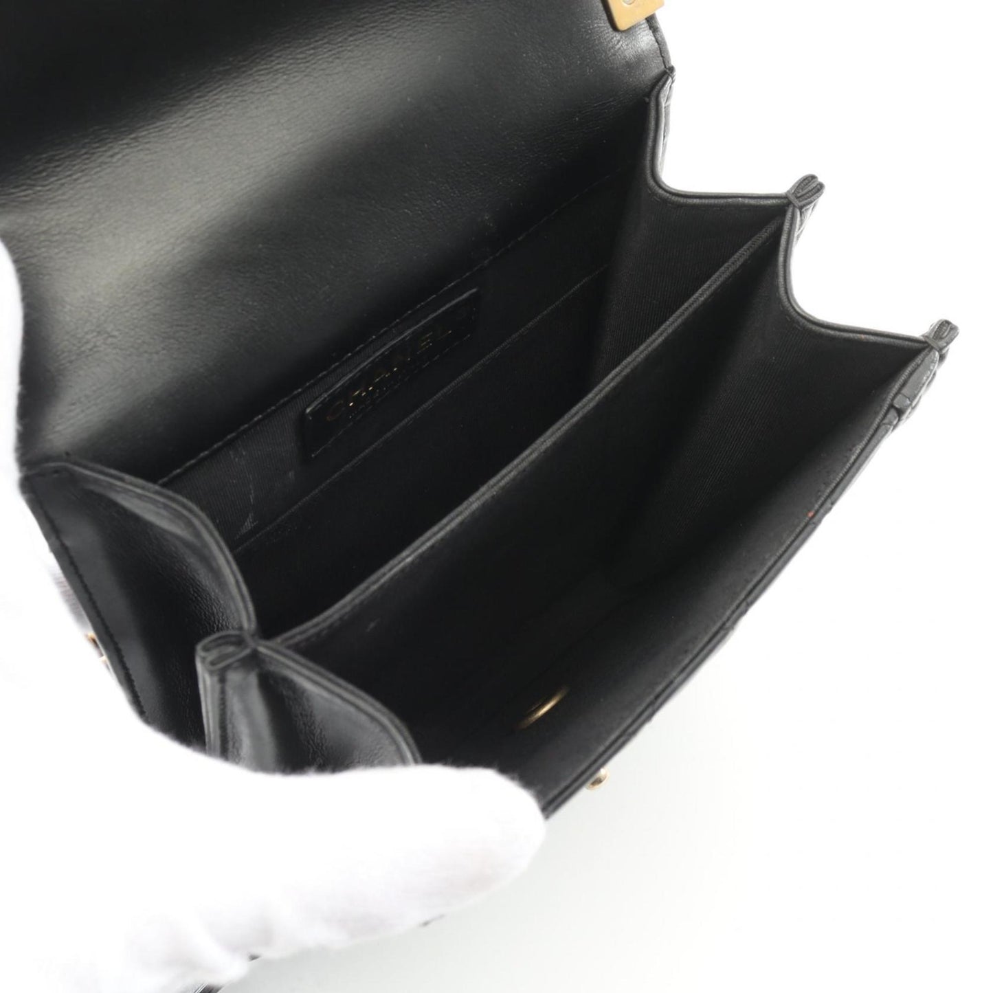 Chanel Black Leather Boy