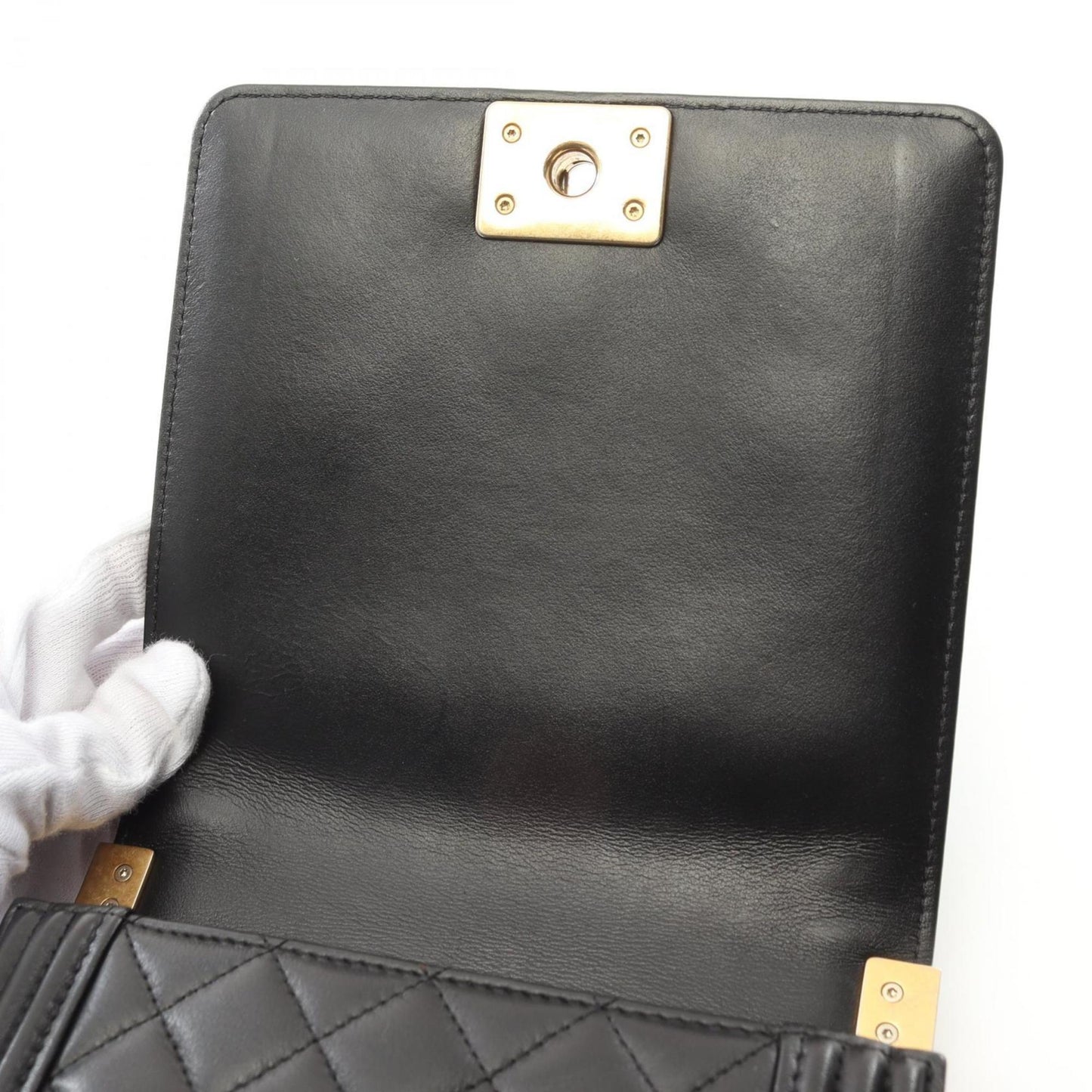Chanel Black Leather Boy