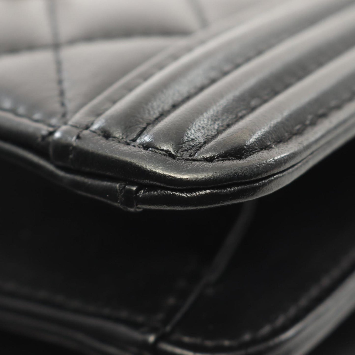 Chanel Black Leather Boy
