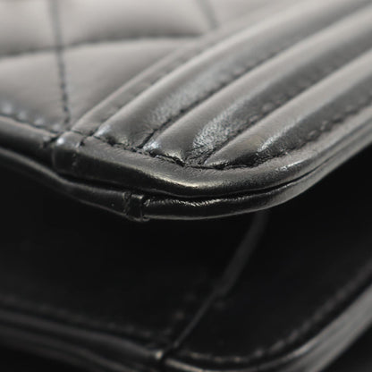 Chanel Black Leather Boy
