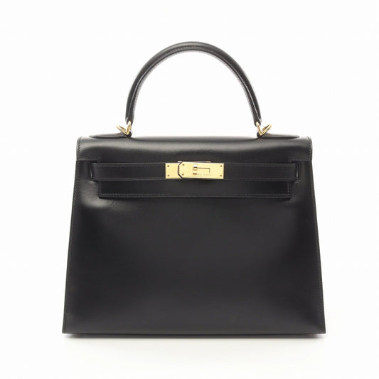 Hermès Black Leather Kelly 28
