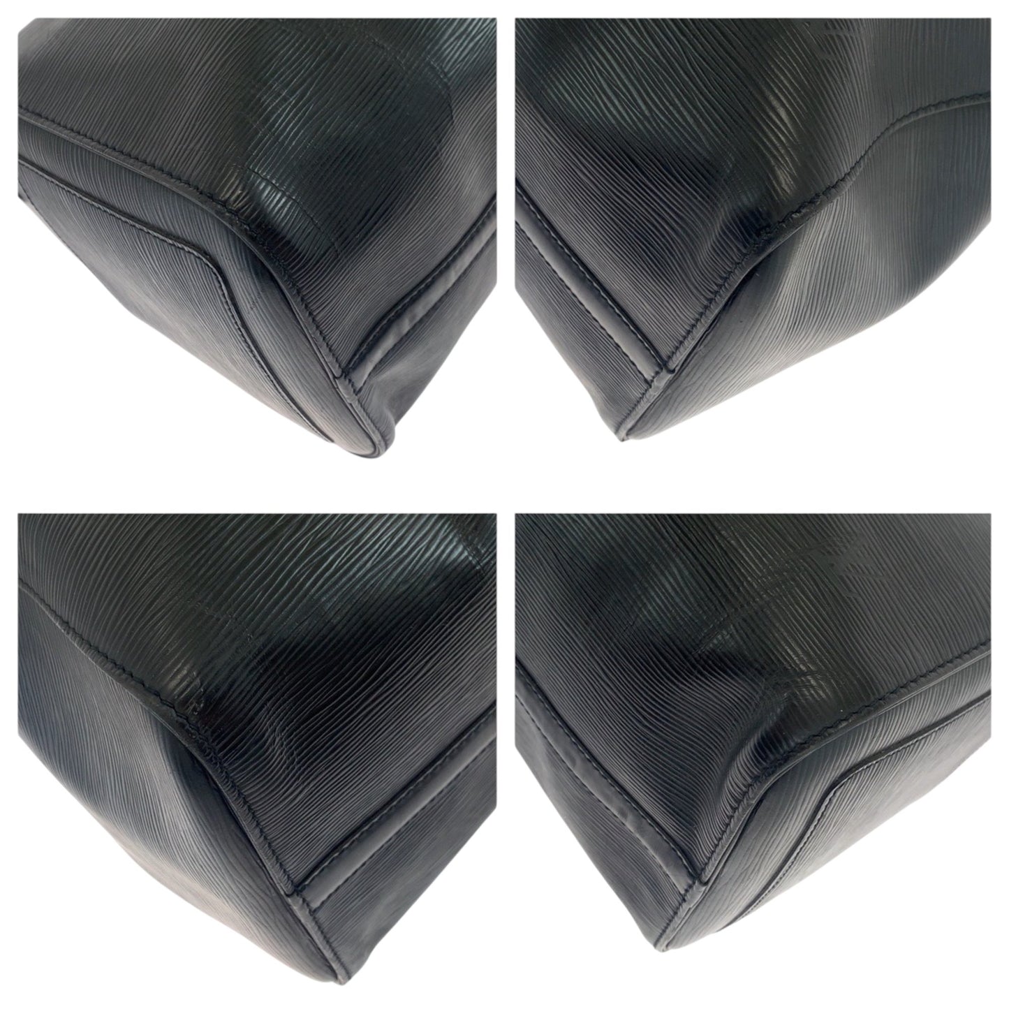 Louis Vuitton Black Leather Keepall 45