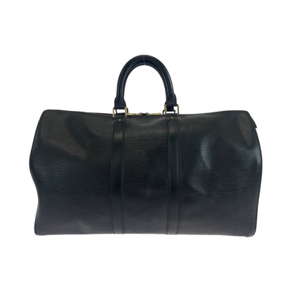 Louis Vuitton Black Leather Keepall 45