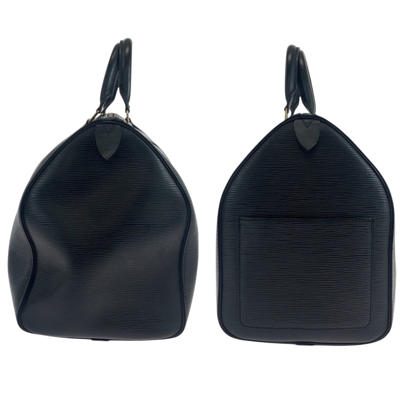 Louis Vuitton Black Leather Keepall 45