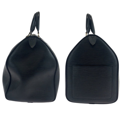 Louis Vuitton Black Leather Keepall 45