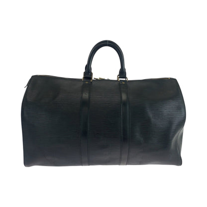 Louis Vuitton Black Leather Keepall 45