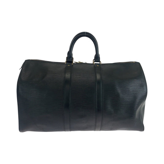 Louis Vuitton Black Leather Keepall 45