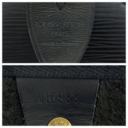 Louis Vuitton Black Leather Keepall 45