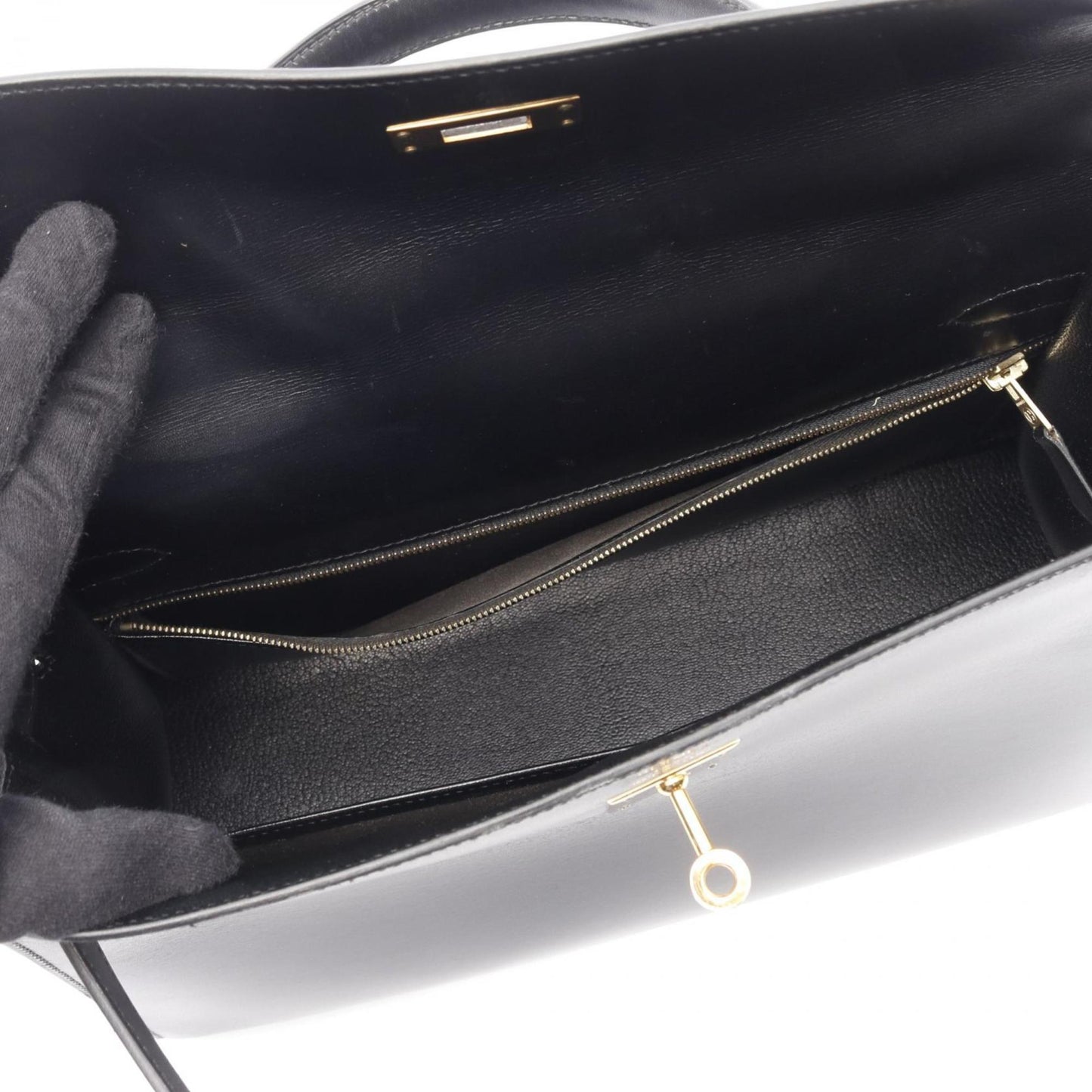 Hermès Black Leather Kelly 32