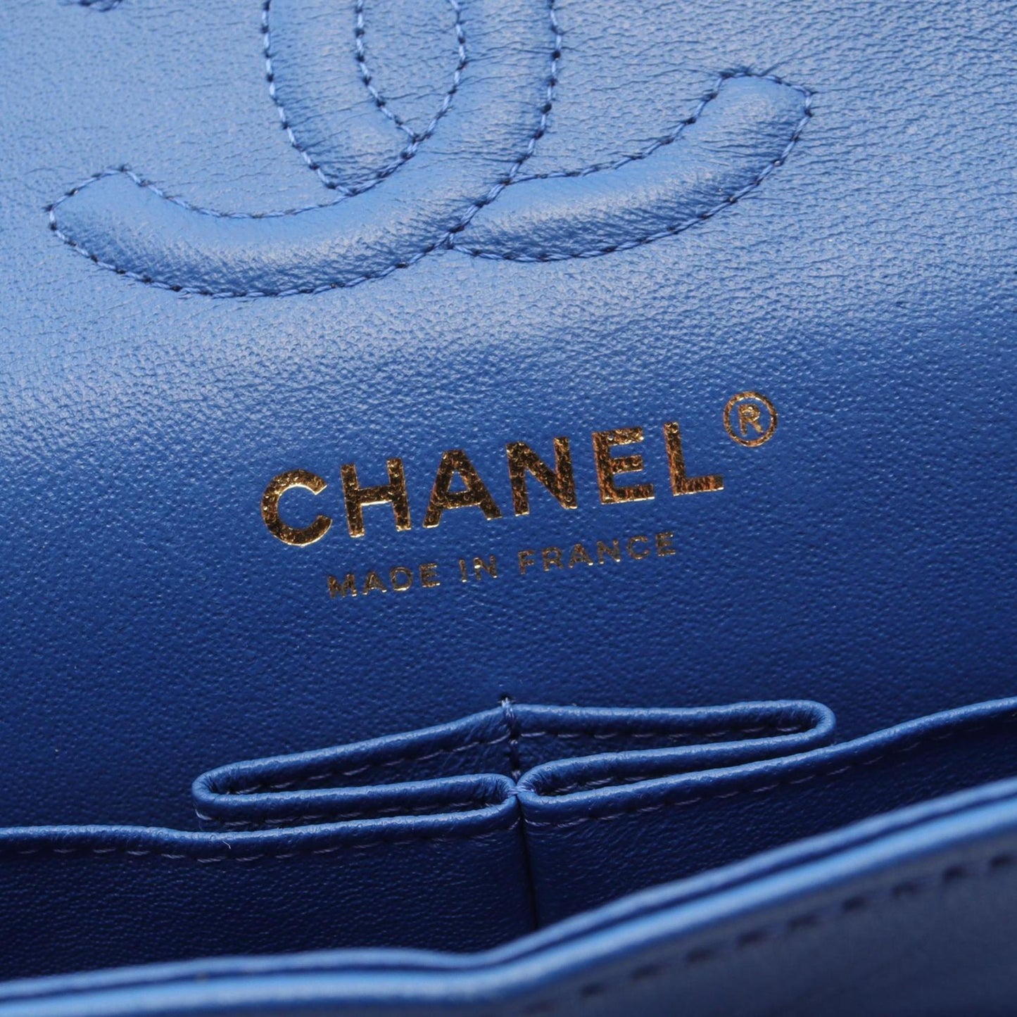 Chanel Blue Leather Timeless 23