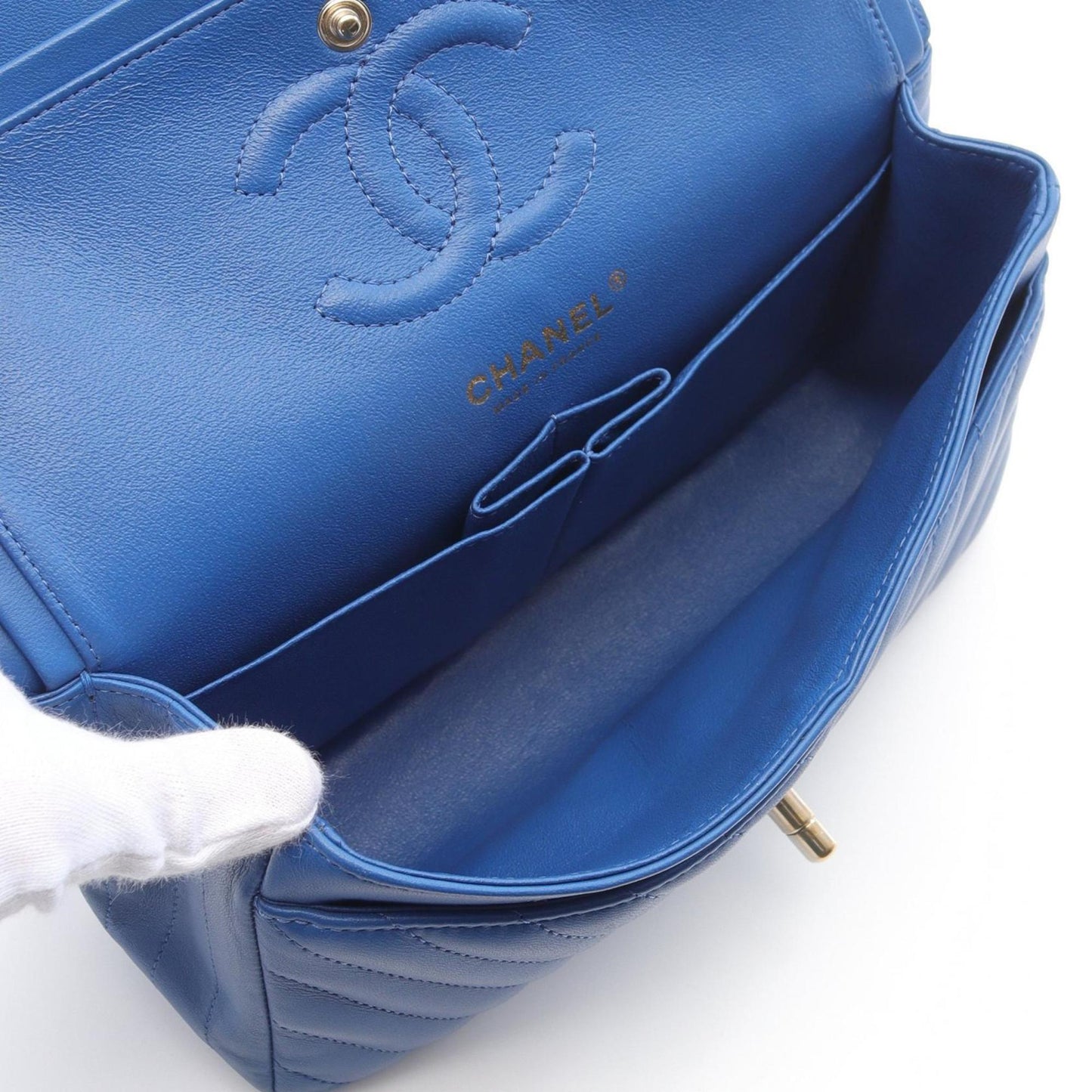Chanel Blue Leather Timeless 23