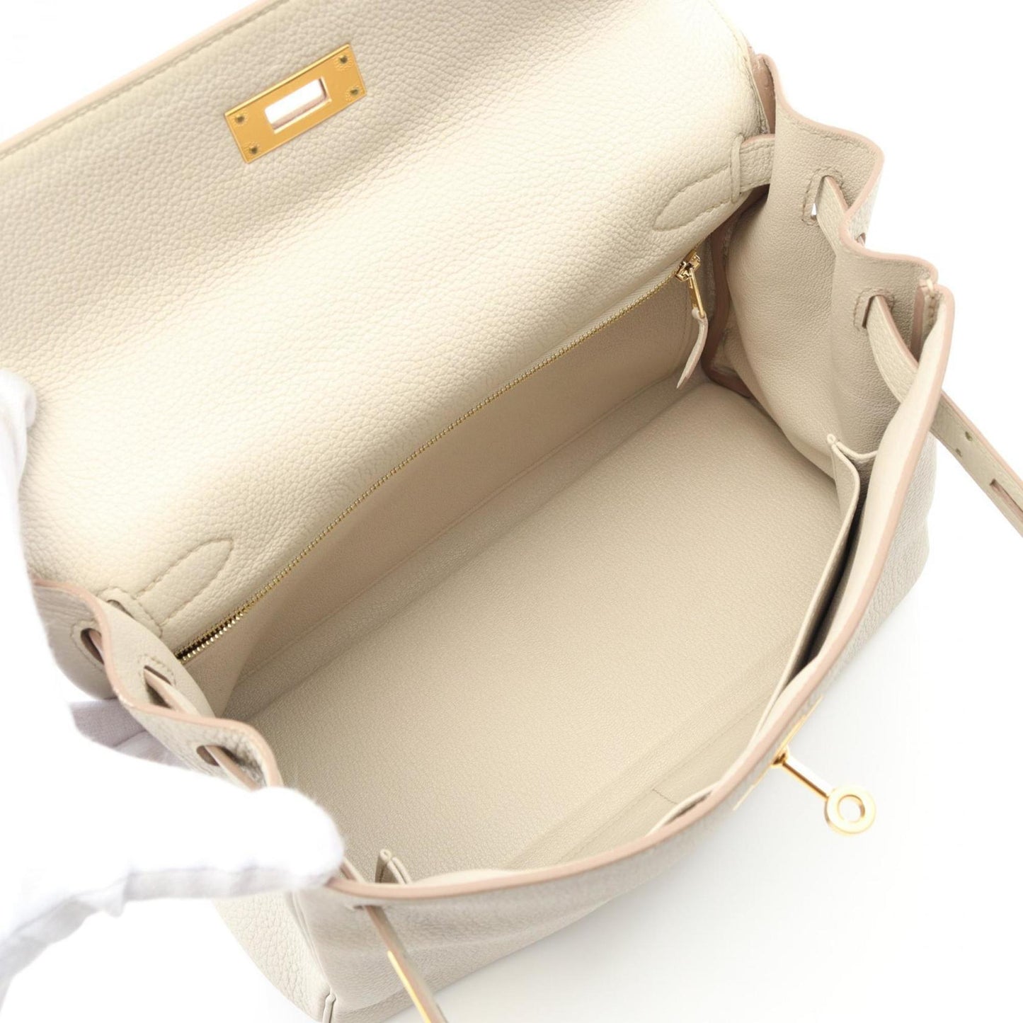 Hermès White Leather Kelly 28