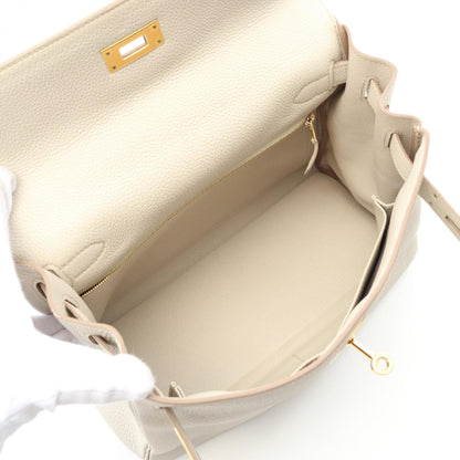 Hermès White Leather Kelly 28
