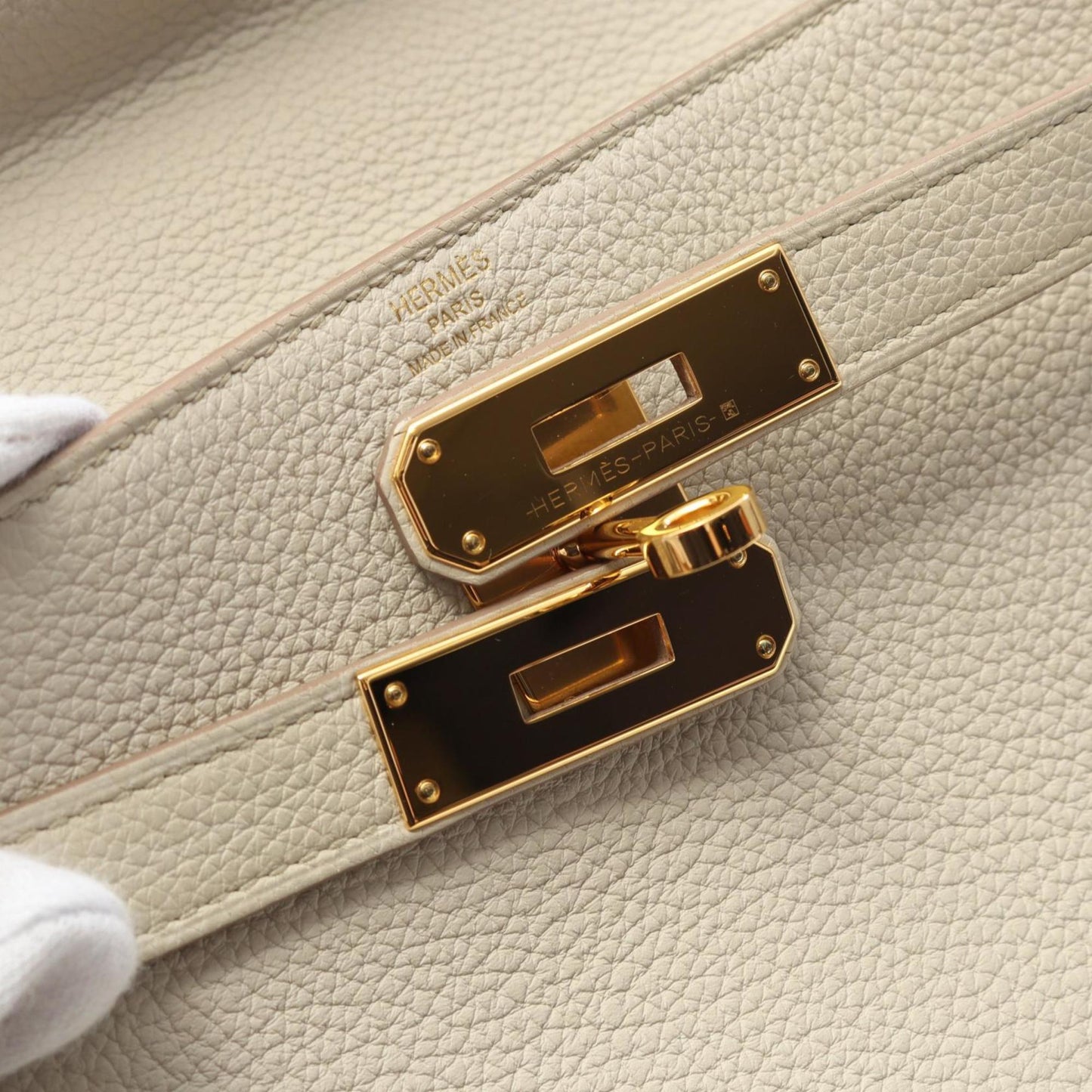 Hermès White Leather Kelly 28