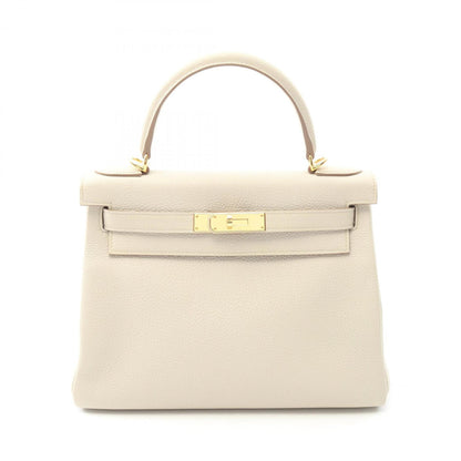 Hermès White Leather Kelly 28