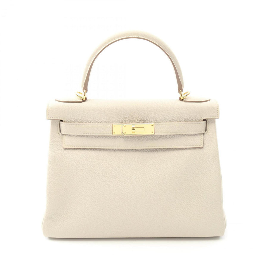 Hermès White Leather Kelly 28