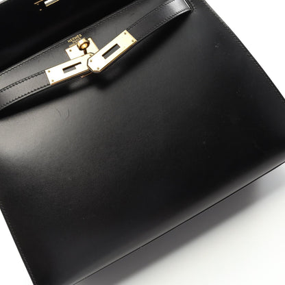 Hermès Black Leather Kelly 28