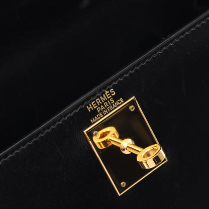 Hermès Black Leather Kelly 28