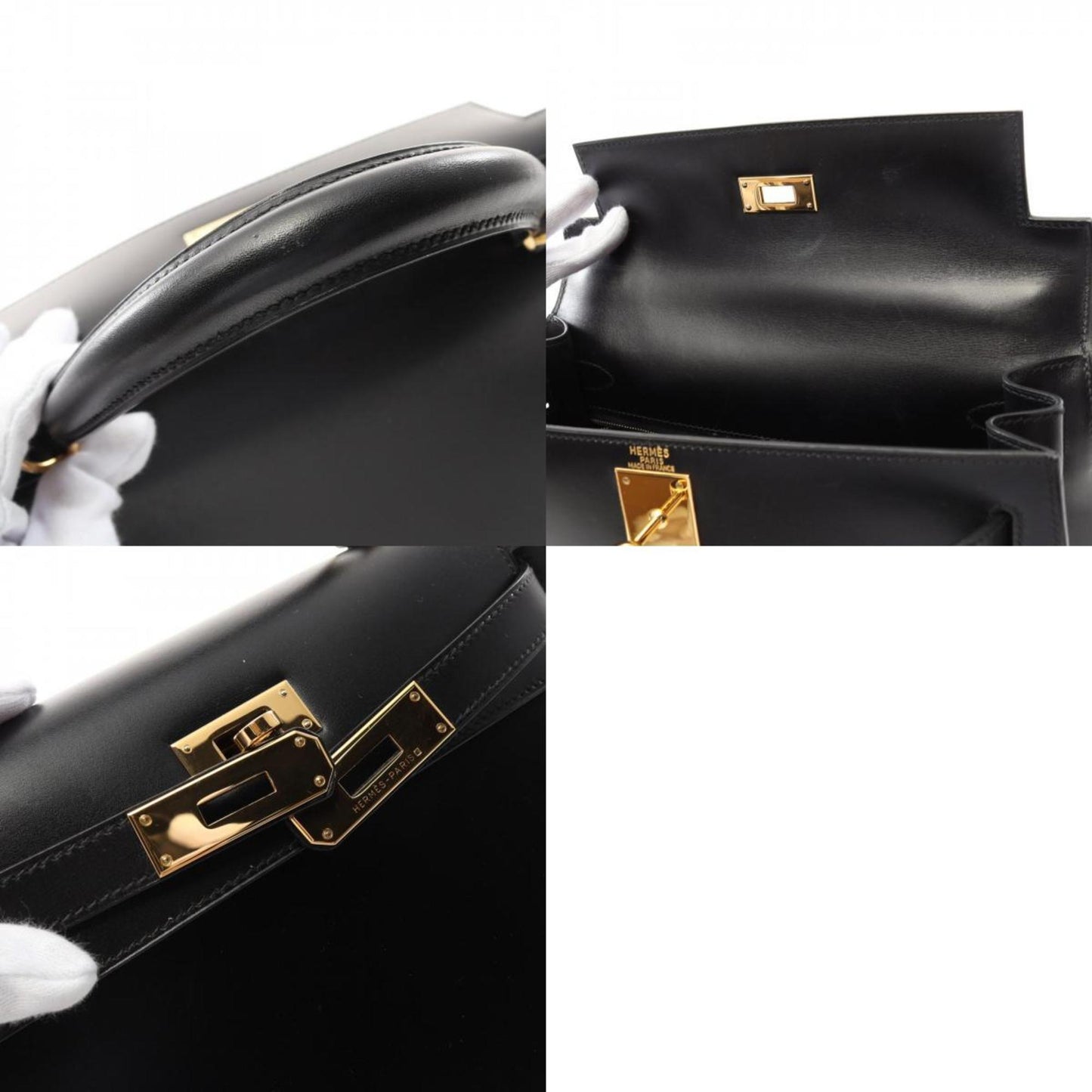 Hermès Black Leather Kelly 28
