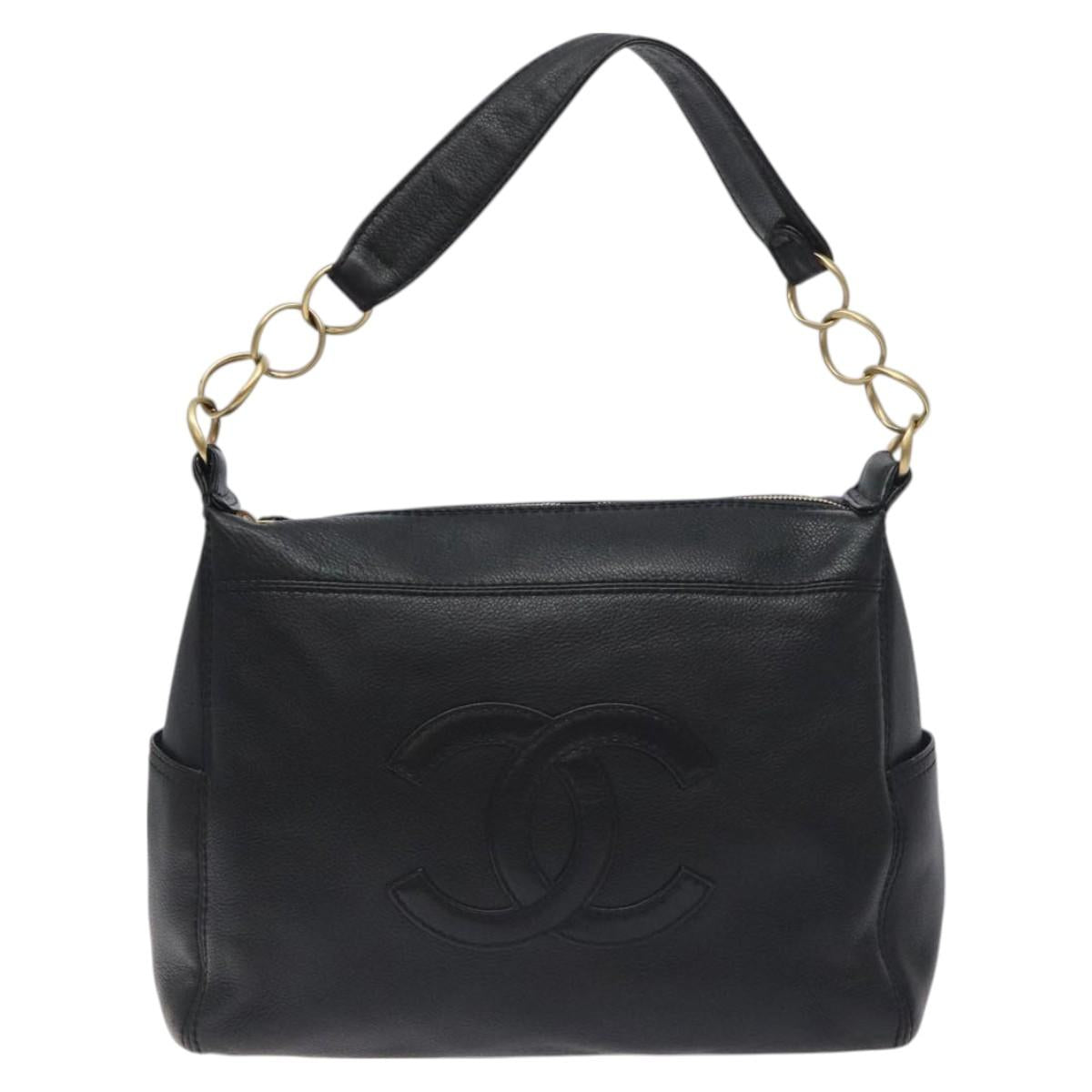 Chanel Black Leather Coco Mark