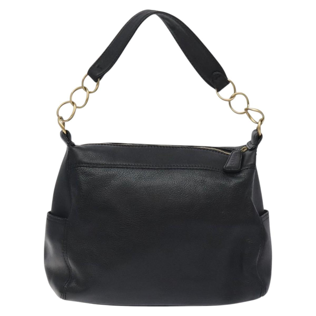 Chanel Black Leather Coco Mark