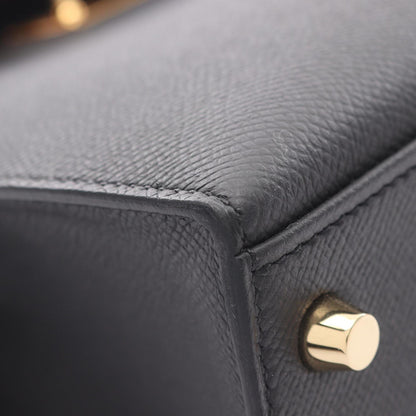 Hermès Black Leather Kelly 28