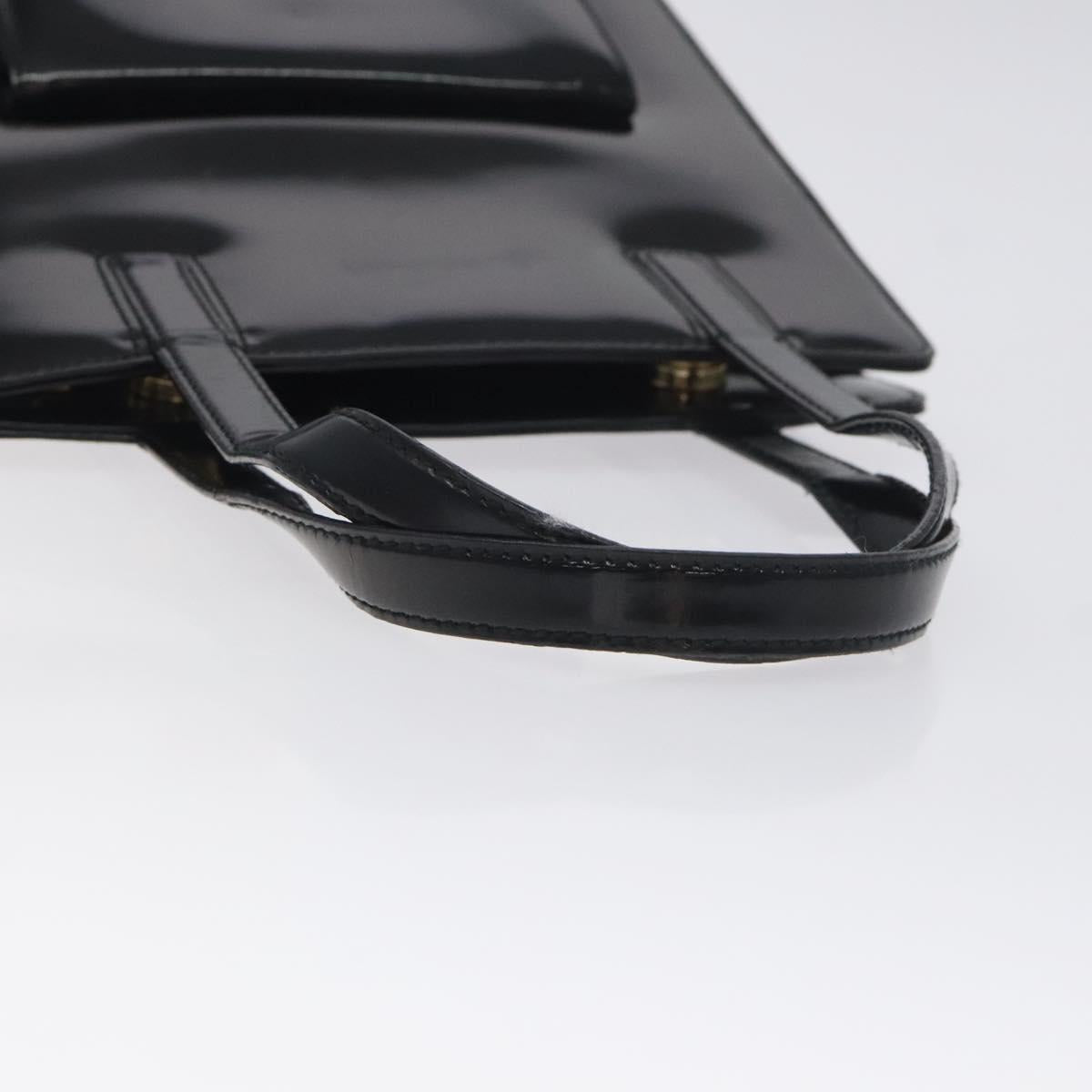 Salvatore Ferragamo Black Patent Leather Gancini