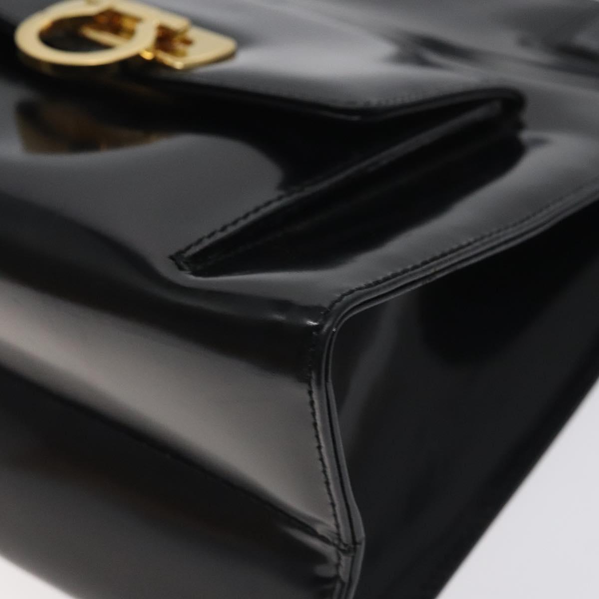 Salvatore Ferragamo Black Patent Leather Gancini