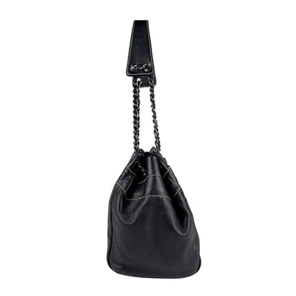 Chanel Black Leather Petite Shopping Tote