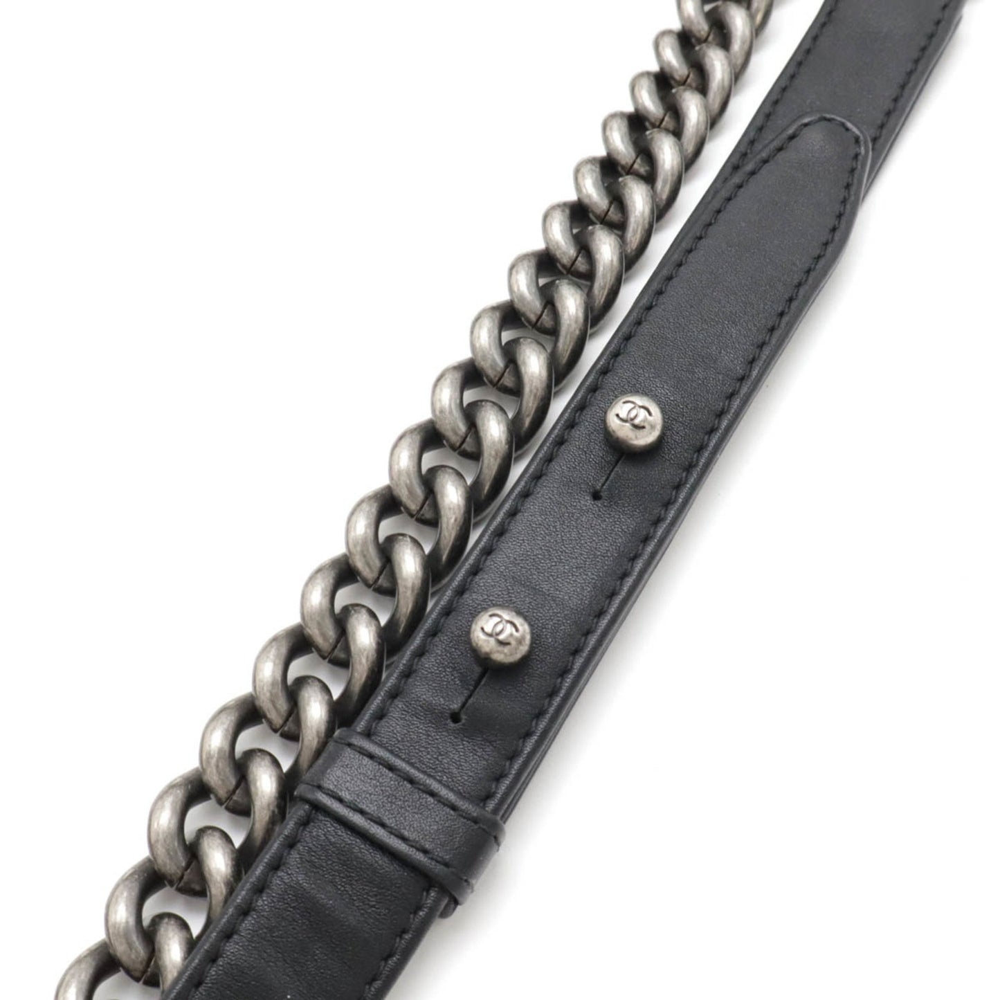 Chanel White Leather Boy