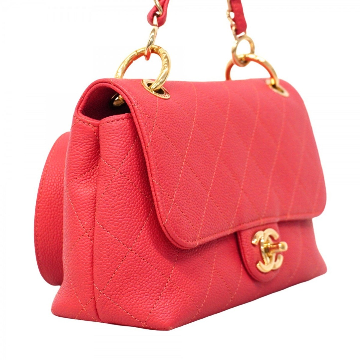 Chanel Pink Calfskin Single Flap