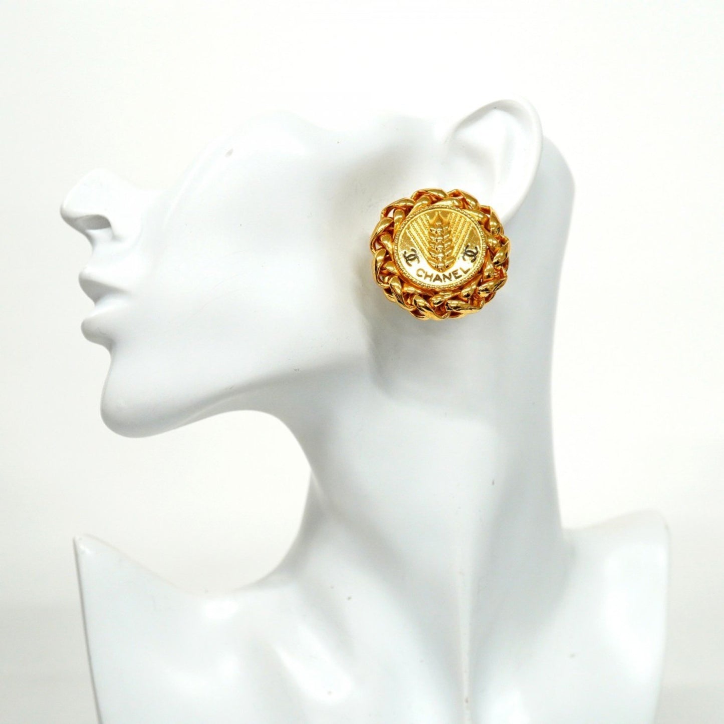 Chanel Gold Gold Plated Coco Mark