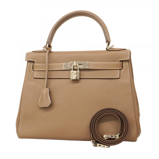 Hermès Gray Leather Kelly 28